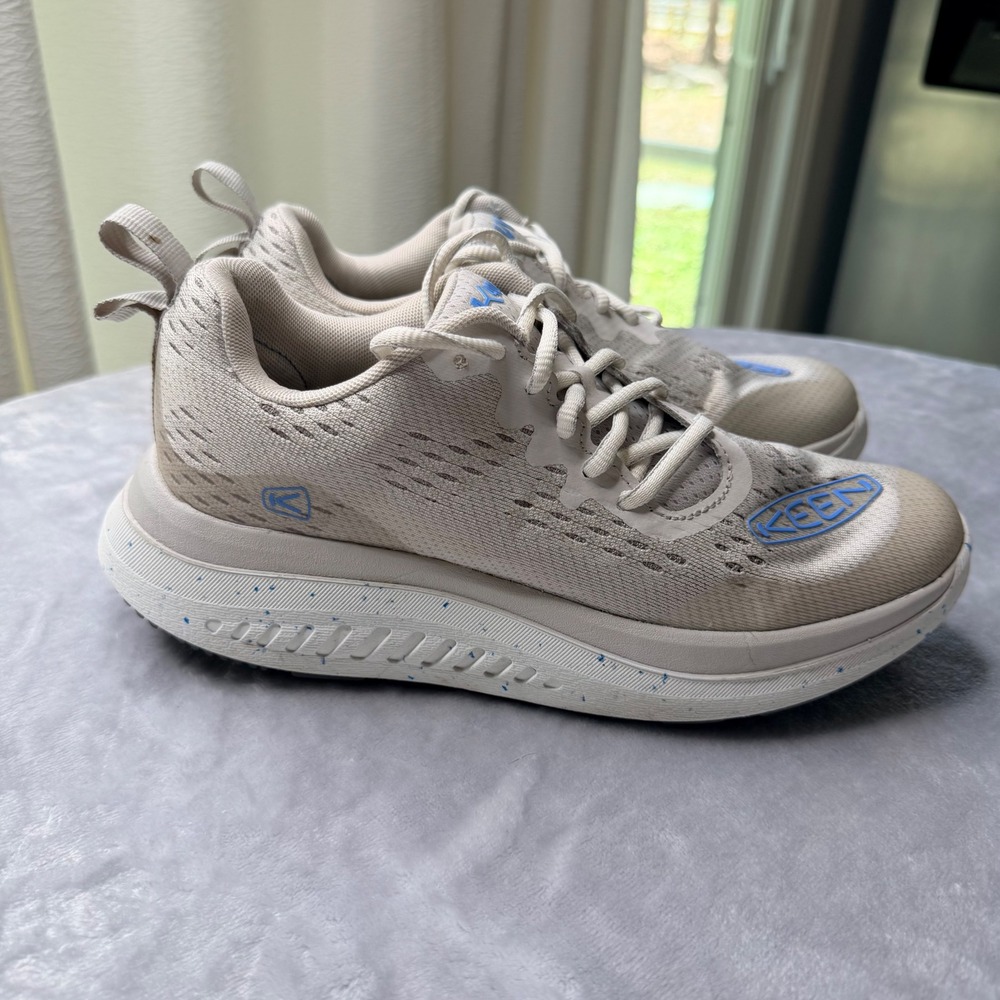 Keen WK400 Womens Walking Shoes Size 8 Beige Blue Athletic Sneakers Vapor/Azure